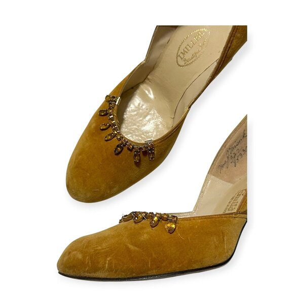 Vintage I. Miller Custom Velvet Heels | Guild House New Haven | Electra II Last - Picture 12 of 14